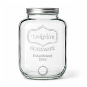Two Gallon Yorkshire Glassware Mason Jar with a metal lid on a white background - thumbnail number 1
