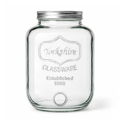 Two Gallon Yorkshire Glassware Mason Jar with a metal lid on a white background - thumbnail number 1