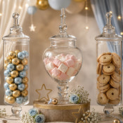 Apothecary jars filled with candies and cookies on display - thumbnail number 4