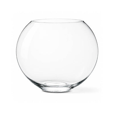 Clear round glass bowl vase on a white backdrop - thumbnail number 1