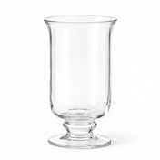 Clear glass 8" Hurricane Vase & Candle Holder on a white background - thumbnail number 1