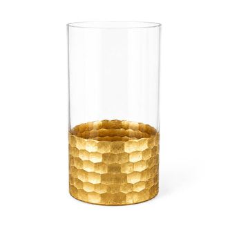 Gold Honeycomb Cylinder Vase 4"x8"
