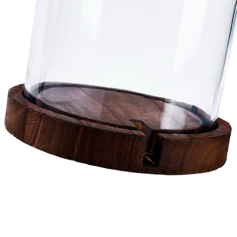 16" Glass Cloche with Wood Base - thumbnail number 3