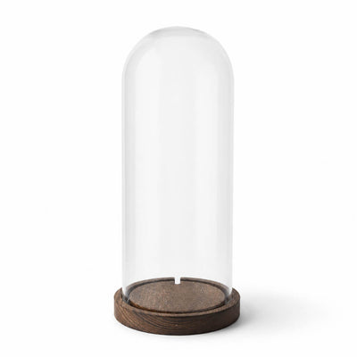 16" Glass Cloche with Wood Base - thumbnail number 1