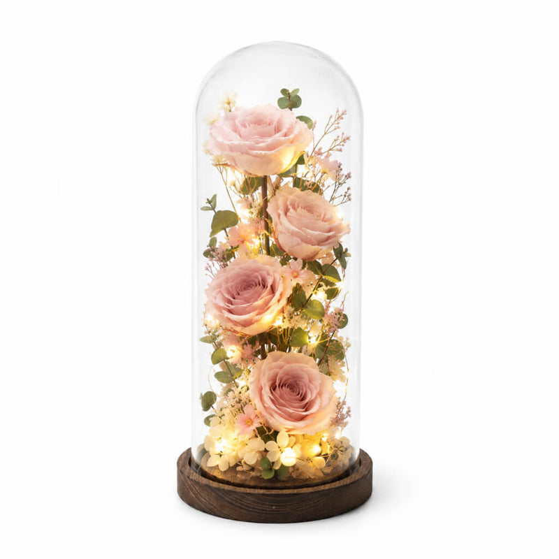 16" Glass Cloche with Wood Base - thumbnail number 2