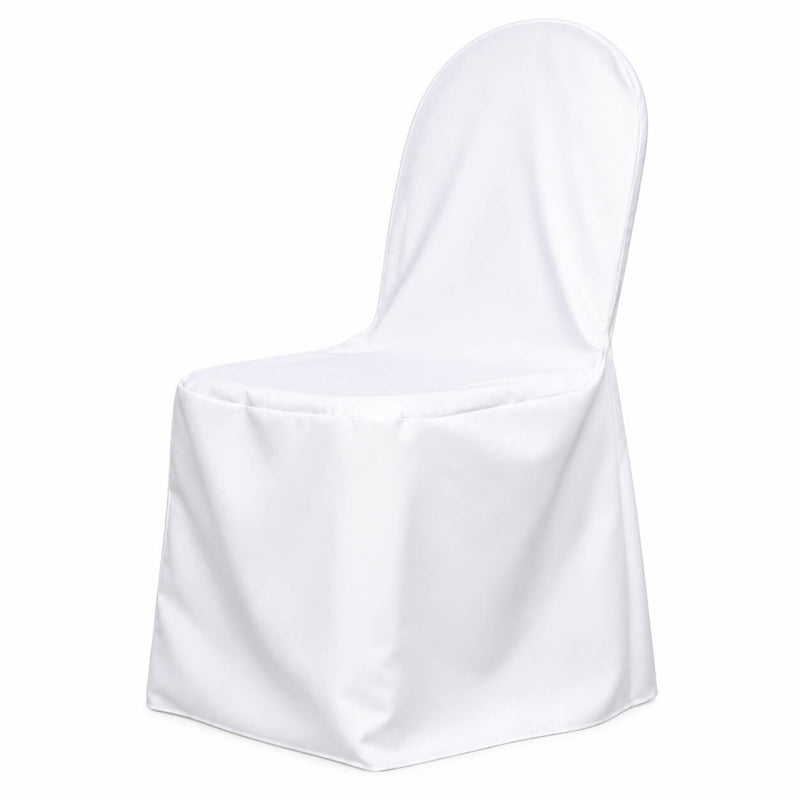 White banquet chair cover on a white background - thumbnail number 1