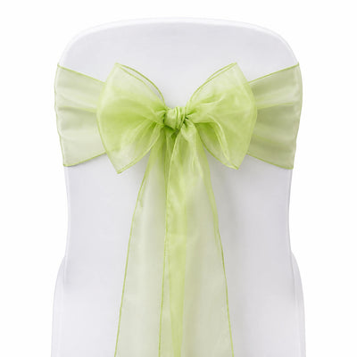 Richland 7"x108" Sage Organza Chair Sash Set of 10