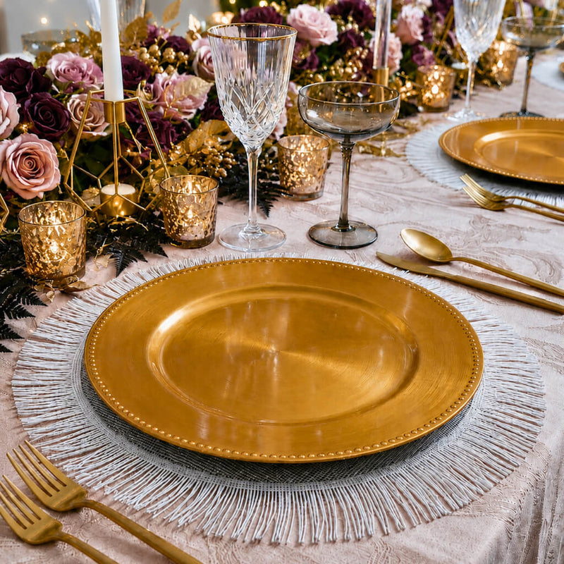 Richland Beaded Charger Plate 13" Gold Set of 48 - thumbnail number 4