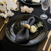 Black beaded charger plate on a table setting - thumbnail number 6