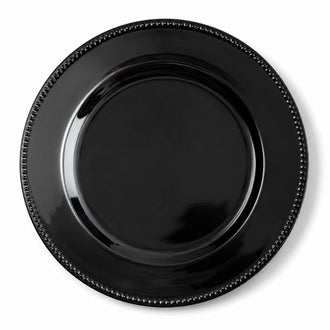 Richland Beaded Charger Plate 13" Black Set of 12