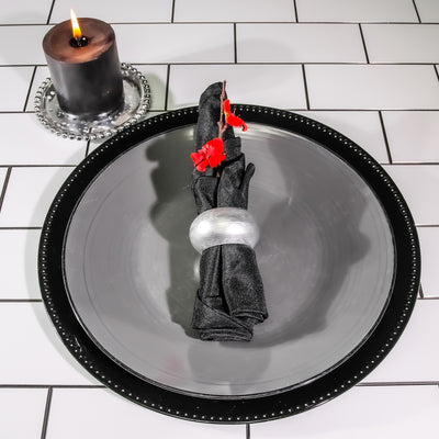 Richland Beaded Charger Plate 13" Black - thumbnail number 4