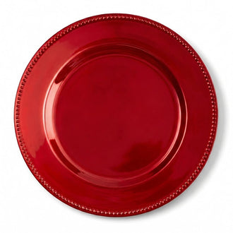 Richland Beaded Charger Plate 13" Red Set of 12