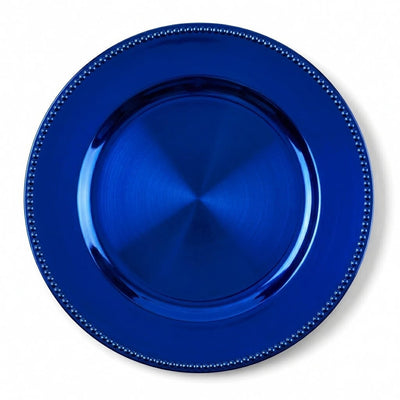 Richland Beaded Charger Plate 13" Royal Blue Set of 12