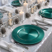 Aqua Blue Charger plate on a winter wonderland table - thumbnail number 2