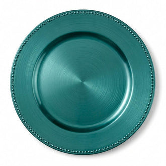 Richland Beaded Charger Plate 13" Aqua Blue Set of 12