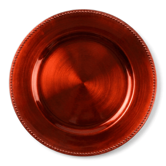 Richland Beaded Charger Plate 13" Orange Set of 12