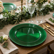 Richland Beaded Charger Plate 13" Forest Green Set of 24 - thumbnail number 3