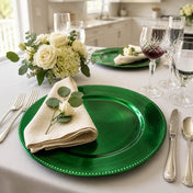 Richland Beaded Charger Plate 13" Forest Green Set of 24 - thumbnail number 5