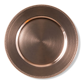 Richland Beaded Charger Plate 13" Rose Gold Set of 12