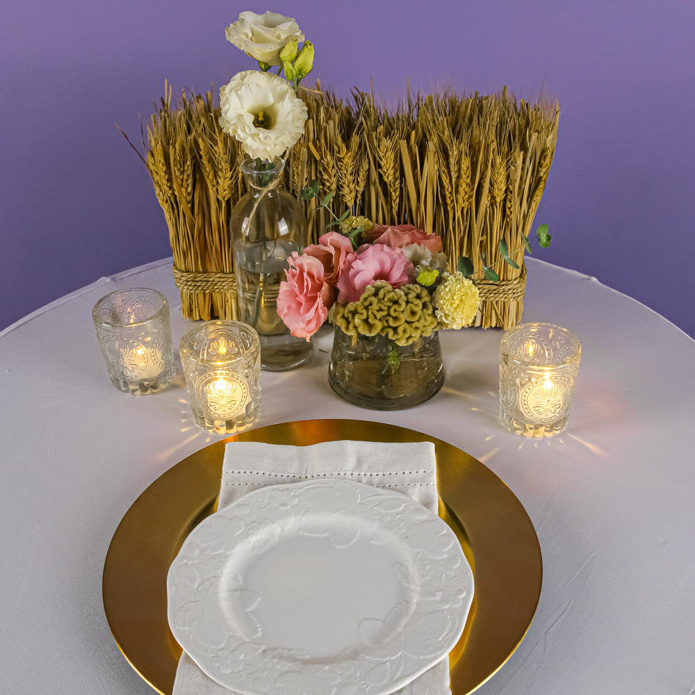 Beige and Wheat Colored Burlap Ribbons and Petals with Burlap Flowered  Center