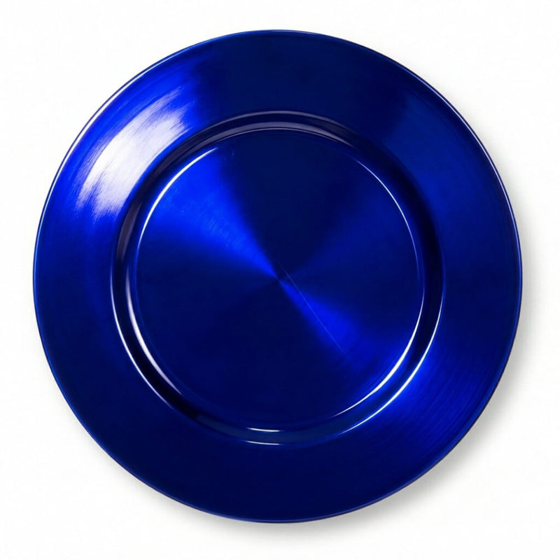 13-inch plain royal blue charger plate on a white background - thumbnail number 1