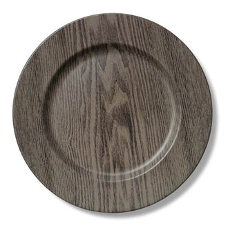 Richland Plain Charger Plate 13" Woodgrain Set of 12