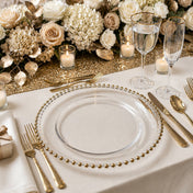 Richland 13" Gold Beaded Glass Charger Plate Set of 12 - thumbnail number 4