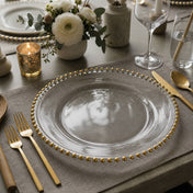 Richland 13" Gold Beaded Glass Charger Plate Set of 12 - thumbnail number 6