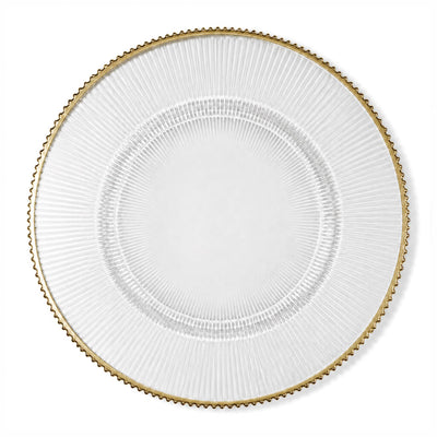 Richland 13" Gold Rim Glass Charger Plate Set of 12