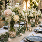 Flower arrangement with Conch Shell Vase Filler as a table centerpiece - thumbnail number 7