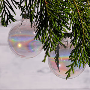 Richland Glass Ornaments 2.5” Iridescent Set of 12