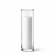 White pillar candle in a Cylinder Vase 3" x 11.75" - thumbnail number 2