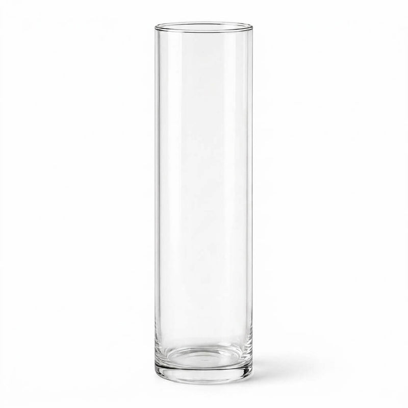 Clear Glass Cylinder Vase 3" x 13.75" on a white background - thumbnail number 1