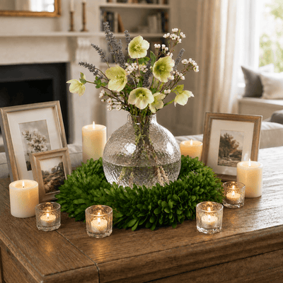 Richland Preserved Boxwood Wreath 8” - thumbnail number 5