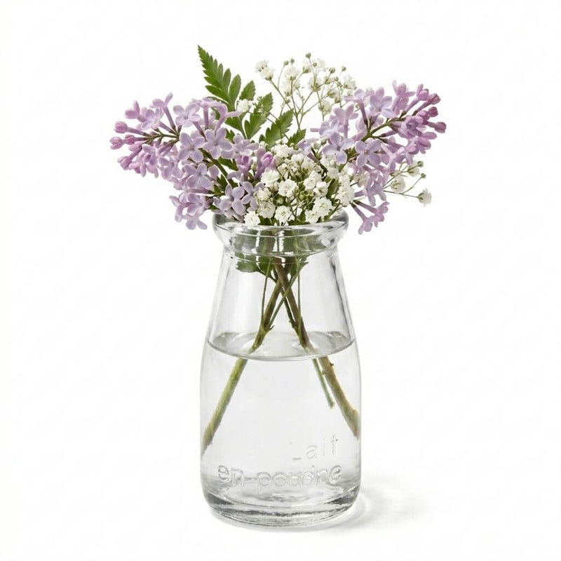 Rhea Bud Vase filled with purple lilac and baby's breath flowers - thumbnail number 4