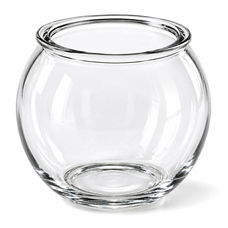 4" clear glass bubble vase with rim - thumbnail number 1