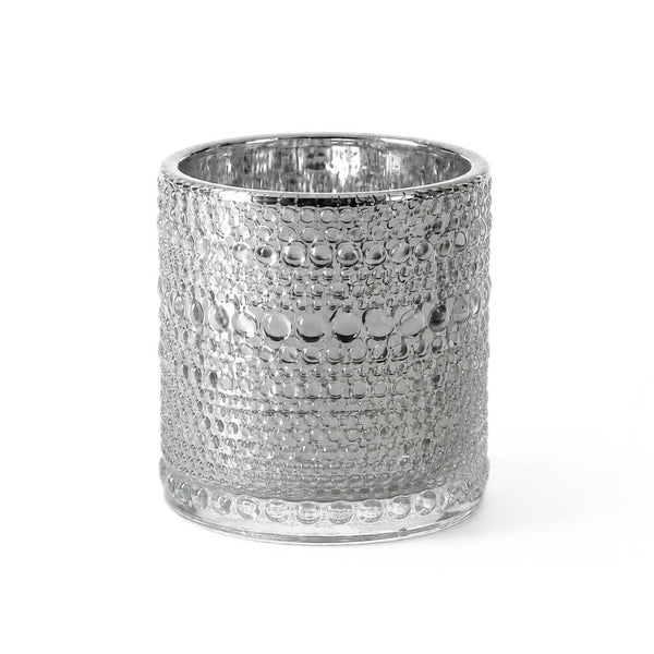 Richland Pearly silver mercury candle holder small set of 6