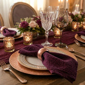 Rose gold napkin ring on a purple napkin on a plate - thumbnail number 5