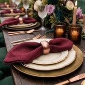 Rose gold napkin ring on a burgundy napkin - thumbnail number 7