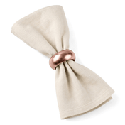 A rose gold napkin ring cinches a beige linen napkin - thumbnail number 2