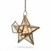 Decorative hanging lantern with a candle inside on a white background - thumbnail number 2