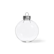 Clear glass ornament with silver cap on a white background - thumbnail number 1