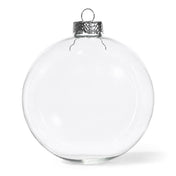 Clear glass ornament with a silver top against a white background - thumbnail number 1