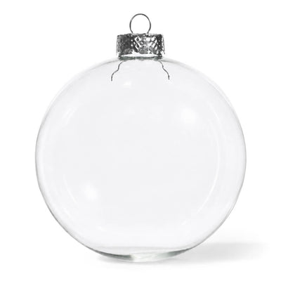 Clear glass ornament with a silver top against a white background - thumbnail number 1