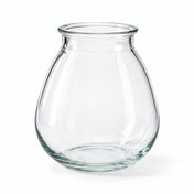 Clear Glass Vase Large with a wide base and tapered neck on a white background - thumbnail number 1
