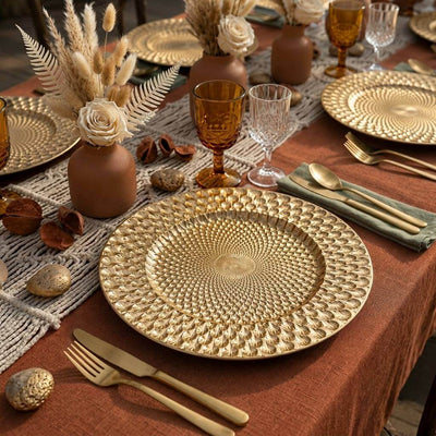 Richland 13" Gold Art Deco Charger Plate Set of 12 - thumbnail number 4