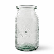 7" Hickory Farmhouse Jar with a textured glass floral pattern - thumbnail number 1