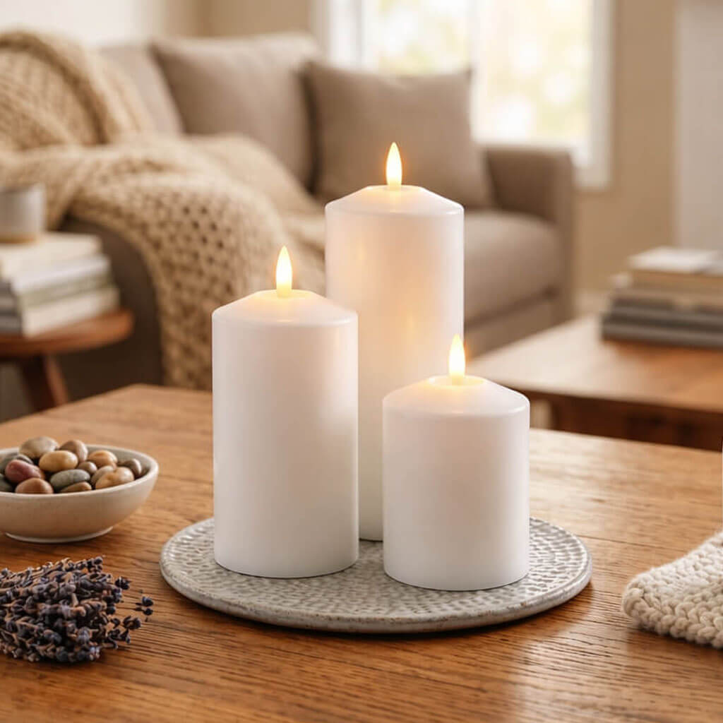 Richland 3"X6" Bullet LED Wax Candle Set of 12