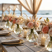 Jolie Vase with pastel floral arrangements on a beach wedding table - thumbnail number 4