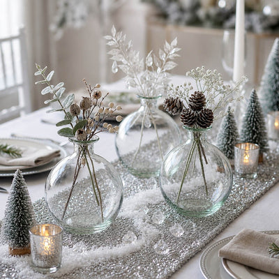 Jolie Vase set with winter-themed botanicals on a festive table - thumbnail number 5